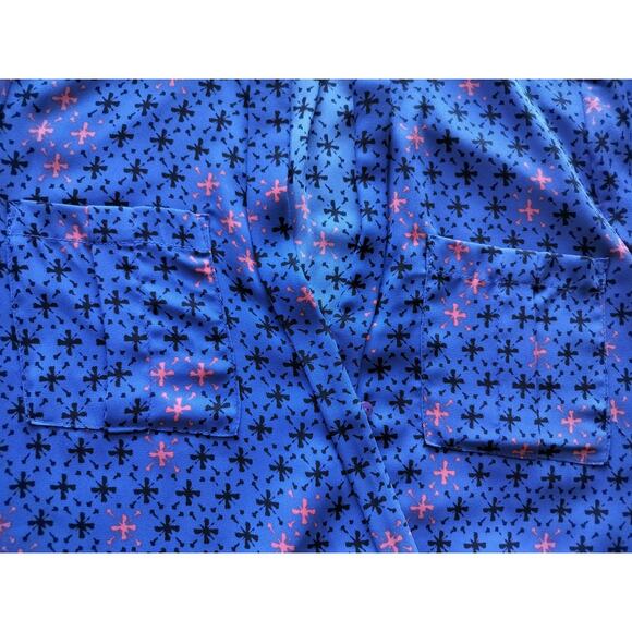 Maeve by Anthropologie Women's Blue Printed Eva Cobalt Wrap Blouse Top Size 6 - Picture 4 of 11